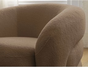 Кафяво въртящо се кресло от прежда с примки от букле Elina – Bobochic Paris