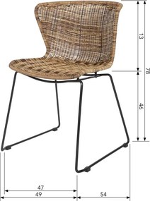 Черни градински столове в комплект 2 бр. от изкуствен ратан Wings – WOOOD