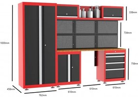 Комплект мебели за работилница TREDECIM RED