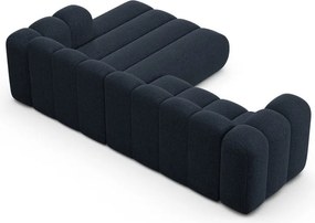 Тъмносин шенилов ъглов диван (десен ъгъл) Lupine – Micadoni