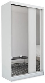 Шкаф с плъзгащи врати и огледало GAJA, 150x216x61, бяло
