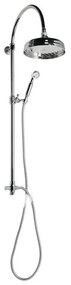 Месингов душ комплект в лъскаво сребристо с душ глава и ръчен душ 142 cm Antea – Sapho