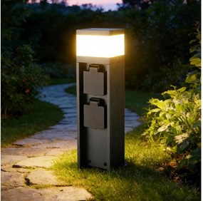 BRILAGI -външна лампа с 2 SCHUKO контакта PILLAR 1xG9/11W/230V IP44 антрацит
