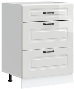 854281 vidaXL Кухненски шкаф "Kalmar" с висок гланц, бяло, инженерно дърво