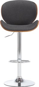 287413 vidaXL Бар табуретка, сива, текстил