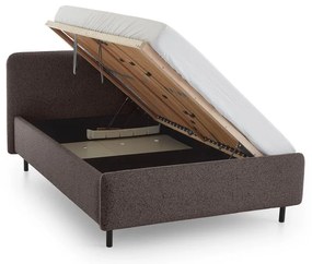 Антрацитно двойно легло 140x200 cm тапицирано с място за съхранение с включена подматрачна рамка Primo – Meise Möbel