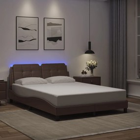 3214099 vidaXL Рамка за легло с LED без матрак Zadar сива 120x200 см