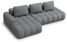 Сив сгъваем/с място за съхранение ъглов диван (ляв ъгъл) Linz – Cosmopolitan Design