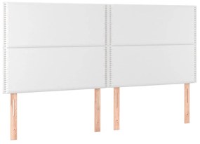 3116289 vidaXL Горни табли за легло 4 бр бели 80x5x78/88 см, изкуствена кожа