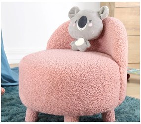 Светлорозов детски фотьойл от плат букле Moouv – Artie