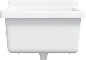 Мивка за умивалник, за стенен монтаж, бяла, 40x40x24 см, смола