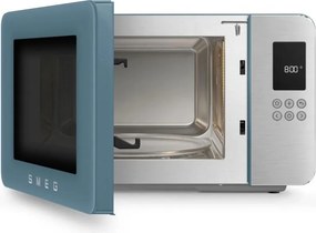 Микровълнова фурна с грил 4в1 SMEG Collezione MOC01SBMEU, 1900W, 29 л, 18 програми, Плавно затваряне, Звуков сигнал, LCD, Син