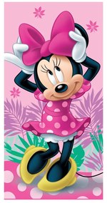 Розова памучна детска кърпа 70x140 cm Minnie "Pink" – Jerry Fabrics