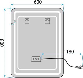 Огледало LED 60x80cm SAB-3436
