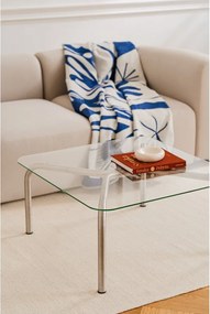 Масичка за кафе със стъклен плот в сребрист цвят 60x80 cm Uku – noo.ma