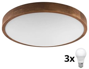 Brilagi - LED таванно осветително CARVALHO SLIM 3xE27/60W/230V дъб череша Ø47 см