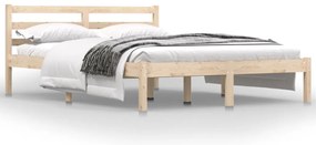 810405 vidaXL Рамка за легло, масивно дърво бор, 135x190 см, двойна