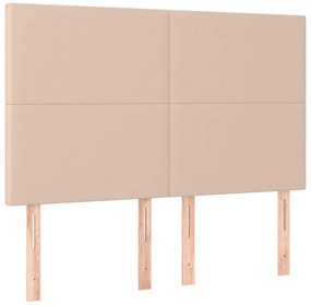 3116147 vidaXL Горни табли 4 бр капучино 72x5x78/88 см изкуствена кожа