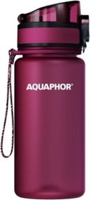 Филтрираща бутилка за вода Aquaphor City 160028, 350 мл, Тритан, Активен въглен, Aqualen, Заключващ се капак, Вишнев