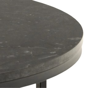 Черна кръгла масичка за кафе с плот от имитация на мрамор ø 80 cm Spiro – Actona
