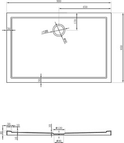 Mexen Flow правоъгълна тънка душ кабина 90 x 85 см, бял гланц - 46R108590