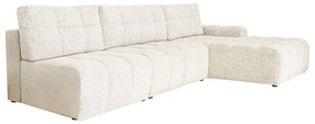Кремав разтегателен модулен ъглов диван с място за съхранение (десен ъгъл) Lulu – Miuform