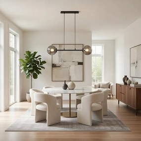 Полилей ФИОРЕ, черен/сив, 2xE27