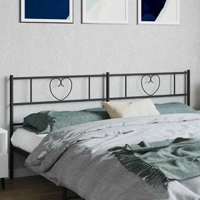 355499 vidaXL Метална резервна табла за легло, черна, 180 см