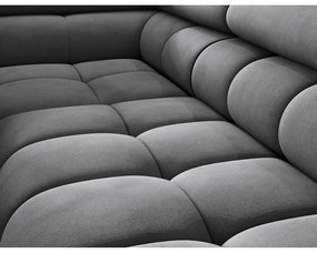 Тъмносив кадифен разтегателен ъглов диван с място за съхранение (ляв ъгъл L форма) Ferucce – ELTAP