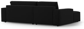 Черен кадифен сгъваем/с място за съхранение ъглов диван (ляв ъгъл) Jodie – Micadoni