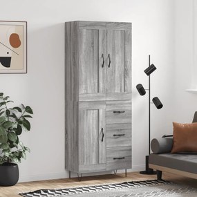 3200039 vidaXL Висок шкаф, сив сонома, 69,5x34x180 см, инженерно дърво