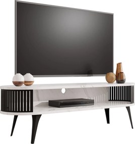 ТВ шкаф Roenni-Бял мрамор - Черно