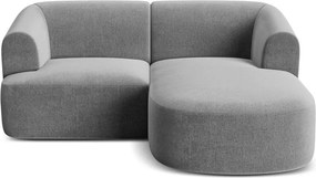 Светлосив кадифен ъглов диван (десен ъгъл) Campi – Cosmopolitan Design