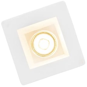 Комплект от 6 вградени спота бели 12 см квадратни - Gypsy Stucco