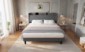 Тапицирано легло Ambrey-Сиво