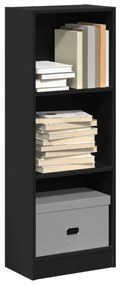 857775 vidaXL Библиотека черна 40x24x109 см инженерно дърво