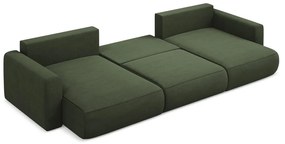 Разтегателен ъглов диван с място за съхранение в цвят каки (U форма) Kapua – Makamii