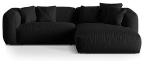 Черен модулен ъглов диван (десен ъгъл) Martina – Micadoni Home