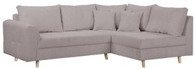 Ъглов диван от сив велур (десен ъгъл) Ariella - Ropez
