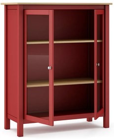 Червен/естествен шкаф от борова дървесина 90x110 cm Misti - Marckeric