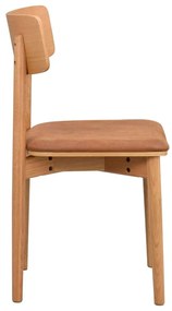 Кафяв коняк/естествени трапезни столове в комплект от 2 бр. от имитация на кожа Wolcott – Rowico