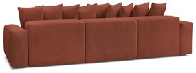 Ъглов диван от рипсено кадифе в тухлен цвят Voltaire – Bobochic Paris