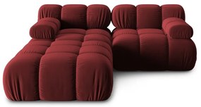 Червен ъглов диван от кадифе Bellis - Micadoni Home
