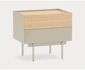 Нощно шкафче в светлосиво и естествен дъб Otto - Teulat