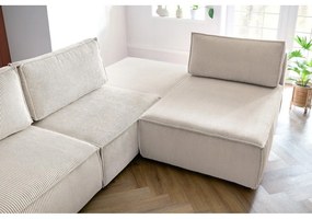 Кремав променлив велурен ъглов диван Nihad modular - Bobochic Paris