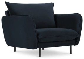 Тъмносиньо кадифено кресло Vienna - Cosmopolitan Design