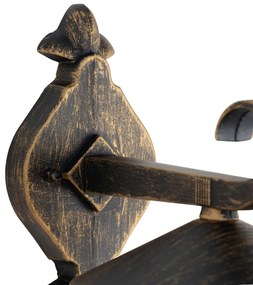 Класически външен стенен фенер антично злато IP44 - Herb