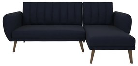 Тъмносин ъглов разтегателен диван Brittany - Novogratz