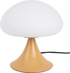 Метална настолна лампа в цвят жълта охра със стъклен абажур (височина 21 cm) Hongo – Leitmotiv