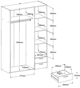 Гардероб Dorm 3-врати-Fusiko-No loft